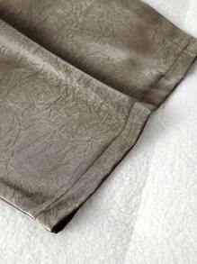 SHEIN Clasi 大码女式亮面面料休闲抽绳腰裤