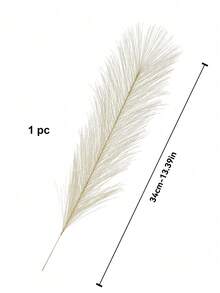5pcs/15pcs/30pcs Faux Pampas Grass 16.5" Beige Artificial Pampas Grass Feathers Decor Fluffy Fake Bulrush Reeds Branches Vase Fillers Boho Farmhouse Wedding Decorations, Valentine's Day, Gift Gifts Birthday Graduation,Fall Decor,Autumn - Beige - View 8