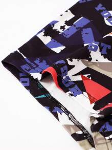 4件套复古矩形花卉图案男士内裤 - 彩色 - 查看 5