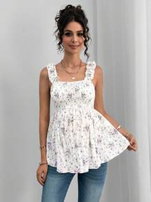 Momance 孕妇花卉印花宽肩带 A 字形吊带背心