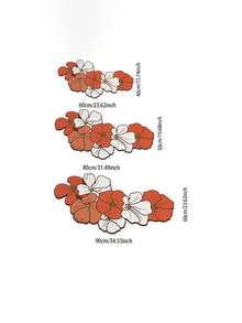 SHEIN 1 件花卉 U 型硅藻泥浴垫 - 防滑速干吸水浴垫，编织硅藻土地垫，具有独特的花朵设计，柔软防滑背衬，耐用，适用于浴室入口 - 橘色 - 查看 2