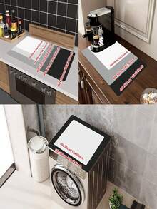 SHEIN 1pc Coffee Mat, Coffee Cup Drying Mat, Coffee Machine Countertop Mat, Coffee Enthusiast Rubber Tableware Drying Mat, Kitchen Splash Proof Mat,Non-Slip Kitchen Mats For Sink Side, Natural And Hygienic Kitchen Essential For Home And Kitchen Room Decor, Part Of Your Cozy Fall& Winter Styles And Christmas Decorations