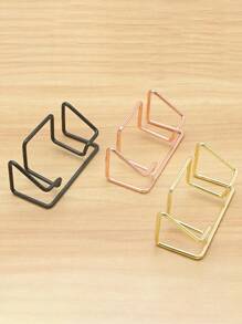 1pc Premium Metal Business Card Holder - Sleek Desktop Display Stand For Office, Minimalist Design, Durable Iron Construction, Simple Design, Home Office Desk Organizer For Professional Use, Office Decor, Home Decor