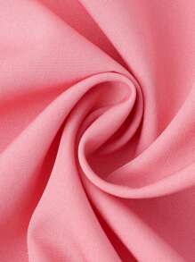 Blusa tejida elegante de cuello en V rosa con mangas con volantes, lazo en la espalda, blusa ajustada corta, versátil y práctica, se puede combinar con faldas, pantalones acampanados, pantalones de pierna ancha, pantalones pitillo, shorts para adolescentes - Rosa - Ver 10