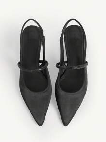 CUCCOO CHICEST 女式简约时尚尖头黑色水钻链条粗跟平底一脚蹬休闲乐福鞋 - 黑色 - 查看 9