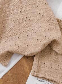 SHEIN 2pcs Baby Girls 0-3 Years Old Casual Sweet Daily Outgoing Cap Sleeve T-Shirt Vest Top And Shorts Set, Spring/Summer - Apricot - View 7