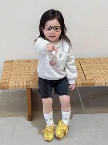 DAZY Toddler Girls' Cartoon Print Casual Long Sleeve Sweatshirt, Spring/Autumn - Grey - View 5