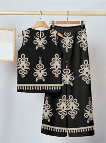 SHEIN Clasi 2pcs/Set Summer Women Casual Floral Print Matching Sets, Retro Design Suitable For Going Out