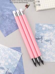 SHEIN 1/2 支粉色无限铅笔，无需削尖的永恒铅笔，无墨水卡哇伊无限笔，美术用品学校文具笔尖橡皮擦 - 彩色 - 查看 7