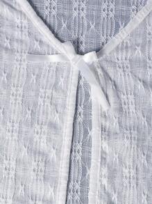 Tween Girl Lace-Up Jacket, Suitable For Vacation And Party Wear Fall Winter - White - View 4