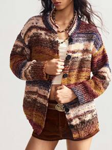 Bohemela 休闲复古撞色大理石针织宽松开衫秋季休闲 Y2K 90 年代条纹超大机场假日返校，复古西部乡村风格音乐会假期秋冬，适合度假、日常穿着和返校