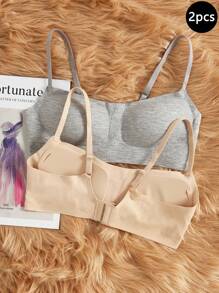 Sujetador deportivo sin costuras para adolescentes, con soporte y elevación inalámbrica, adecuado para busto pequeño, moda de vuelta al colegio - Multicolor - Ver 4