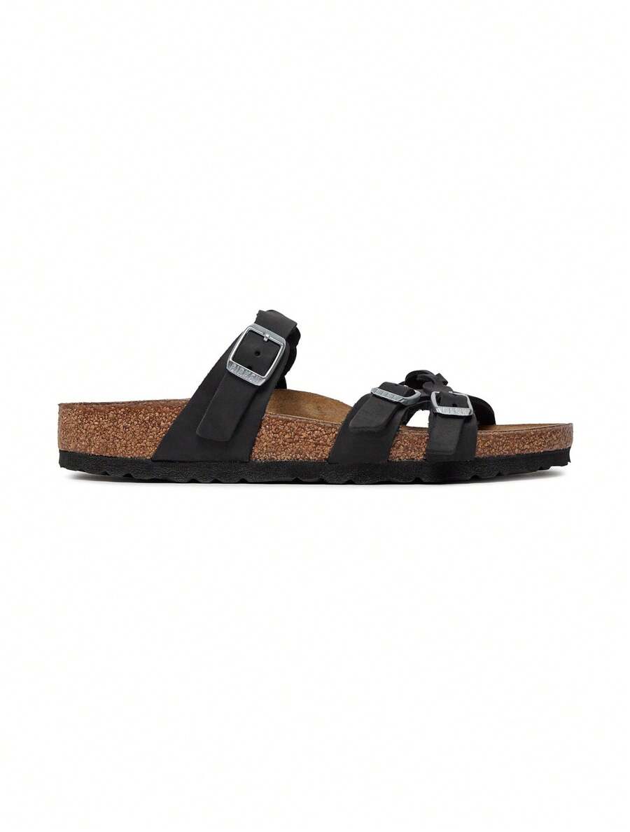Birkenstock Giày sandal xỏ ngón thường ngày có khóa điều chỉnh cho nữ - Franca Braided LEOI màu đen - màu đen - Xem 1