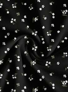 EMERY ROSE Plus Size Black Ruffle Hem Blouse With Elegant Half Bishop Sleeves Cute Blouses For Women,Back To School Chic Blouses For Women,Spring/Summer/Vacation - Black - View 3