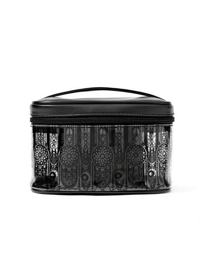 Goth حقيبة دلو مطبوعة بطباعة جرافيك جوتية سوداء، أخرى للتخزين، هالوين