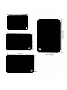 1 Pc Pet Feeding Mat, Dog And Cat Food Mats Contain Spills Protects Floors, Placemats For Dogs Water Bowl, Pets Accessories - Black and White - View 3