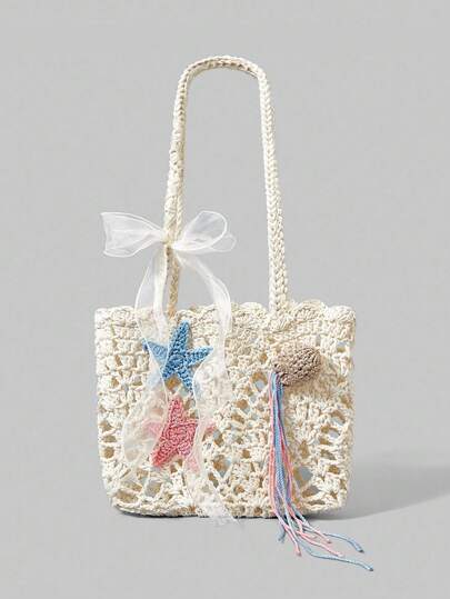 ROMWE Kawaii Handmade Hollow-Out Starfish Decorative Shoulder Bag For Vacation