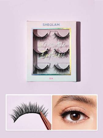 Girl Next Door Faux Cils Naturels-Gia 3 Paires Volume Manga Cils LéGers Confortables Coniques Plus Complets Plus Longs Plus ÉPais Faux Cils Extension De Cils Diy Faux Cils Marque Beauté Visage Maquillage CosméTique Pour Femmes Filles Parfait Pour Hiver IdéAl Pour Y2K ÉLéGant Mode Adapté Pour Anniversaire Xmas Cadeau FêTe PrêT Meilleure Couleur