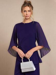 Amorya Neues, elegantes High-End-Set aus Chiffon-Hemd mit plissierten Ärmeln und Hose mit weitem Bein für Damen, 2 Stücke Set, geeignet für den Nachmittagstee, den Alltag und viele weitere Anlässe, geeignet für den Arbeitsweg, für Frauen im Old-Money-Stil, für Business-Casual-Damen, Lehrer-Outfits für Damen, 2025 neues Leinen-Outfit