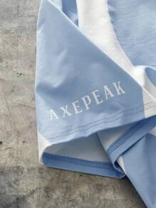 AXEPEAK Daily Sports Casual Style Men's Loose Tops With Stitching And Printing Short-Sleeved Round Neck T-Shirt