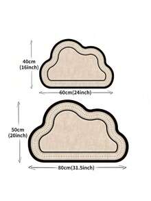 SHEIN 1pc Cloud Shape Bathroom Mat, Toilet Entrance Rug, Diatomaceous Earth Absorbent Mat, Anti-Slip Washroom Mat