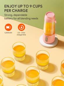 JMMO Espremedor Elétrico Portátil, Liquidificador Portátil Espremedor, Liquidificador Pessoal Tamanho Sucos e Shakes, Mini Liquidificador Recarregável por USB, Liquidificador Portátil Esportivo, Alta Velocidade e Longa Duração da Bateria para Viagem e Casa 300ml
