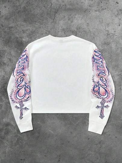 Street Life Men's Vintage Painting Pullover Sweatshirt