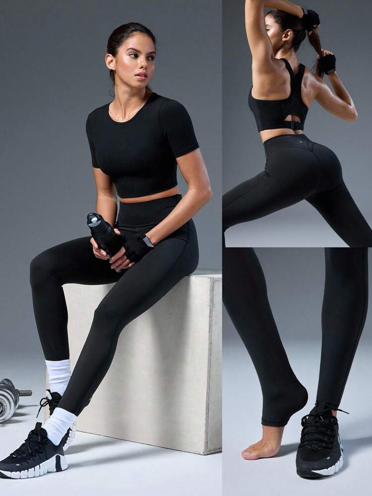 31" Powersculpt™-Air Training Day Quick-Dry Stretchy Flattering Seam Leggings High-Impact Running Jogging Gym Workout  Spring Summer