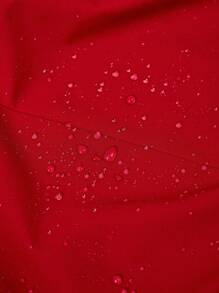 SHEIN VCAY 大码女式户外徒步防水连帽收腰长袖口袋夹克，适合秋冬季，红色 - 紅色 - 查看 11