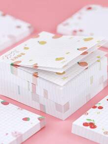 4/8/12 Pcs Cute Fruits Design Memo Pad For Students, Office, Home Reminder Notes Back To School - Multicolor - View 4