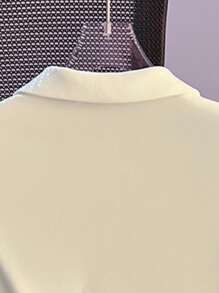 Resyla 白色 Polo 衫女短袖 T 恤夏季翻领修身短款鱼骨上衣