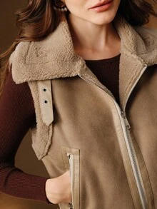 Anewsta Women's Fashionable Thermal Lined Vest Jacket, Autumn/Winter