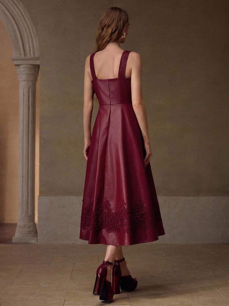 PU LEATHER ZIPPER DRESS