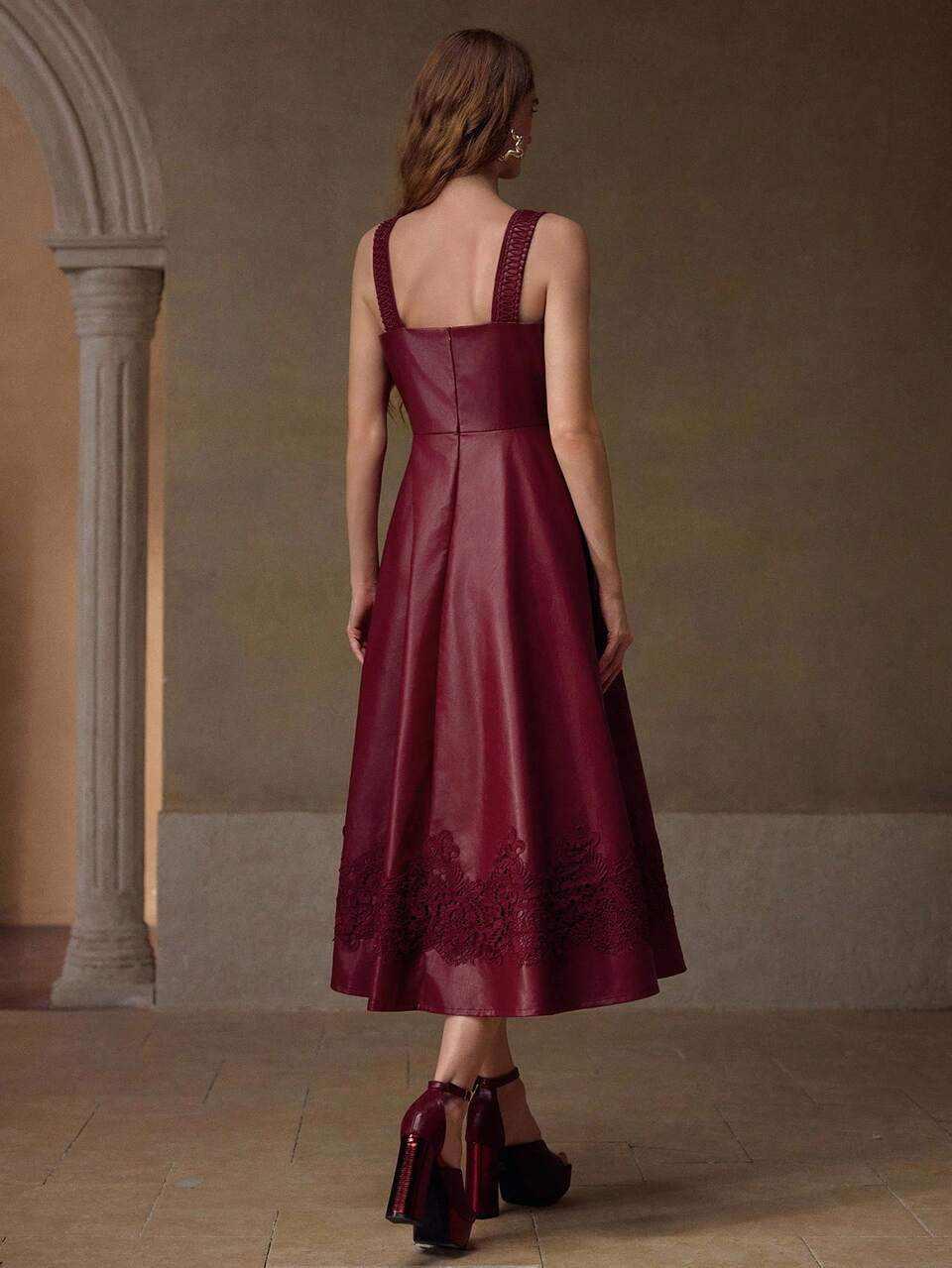 PU LEATHER ZIPPER DRESS
