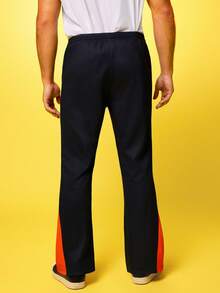 Cheetos X SHEIN Men's Letter & Flame Print Drawstring Waist Sweatpants - Black - View 2