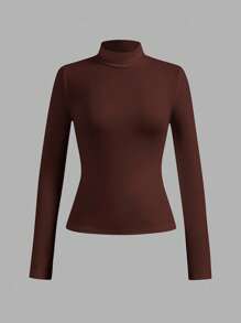 SHEIN Essnce 4 件套女士休闲简约高领修身 T 恤套头衫，秋冬