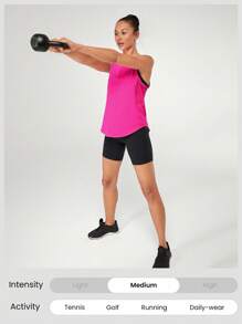 Lightweight Gear Up Mesh Curved Hem Tank Top Gym Workout Daily Spring  Spring Summer - Tropical Pink - View 5