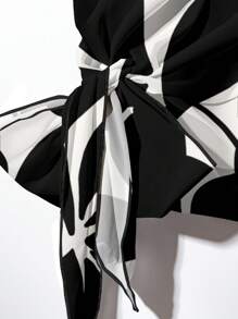 EMERY ROSE Multicolor Two-Piece Set For Women With Plant Print Blouse And Comfy Pants Two Piece Set Women Short Sleeve Blouse And Pants Set,Teacher Outfits For Women,Flower/Spring/Summer/Vacation - Multicolor - View 4