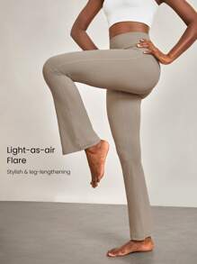 GLOWMODE 31" FeatherFit™ Ultra-High-Waisted Curved Seam Flared Leggings Pants Low Impact Yoga Daily