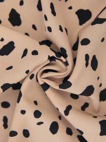 SHEIN Tall Women's Casual Vacation Color Block Pattern Print Wrap Waist Sleeveless Dress (Random Print) - Multicolor - View 7