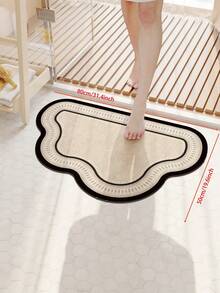 SHEIN 1pc Cloud Shape Bathroom Mat, Toilet Entrance Rug, Diatomaceous Earth Absorbent Mat, Anti-Slip Washroom Mat