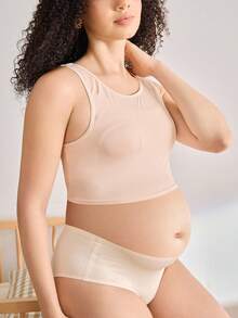 Moonlight&Mama Maternity Nursing Camisole, Solid Color Casual Undershirt - Baby Pink - View 5
