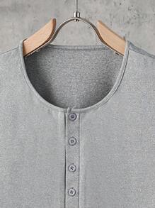 Manfinity Dauomo Áo ba lỗ trơn màu đa năng thường ngày dành cho nam - Xám - Xem 6