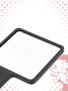 Betty Boop | ROMWE 1pc Figure Graphic Square Handheld Mirror, Translucent Plastic Handle Makeup Mirror For Desk, Portable - Multicolor - View 3
