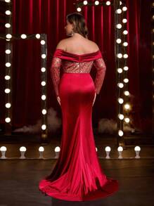 Glamrae 优雅浪漫奢华勃艮第串珠礼服，适合晚会、舞会、毕业典礼、度假、婚礼，加大码