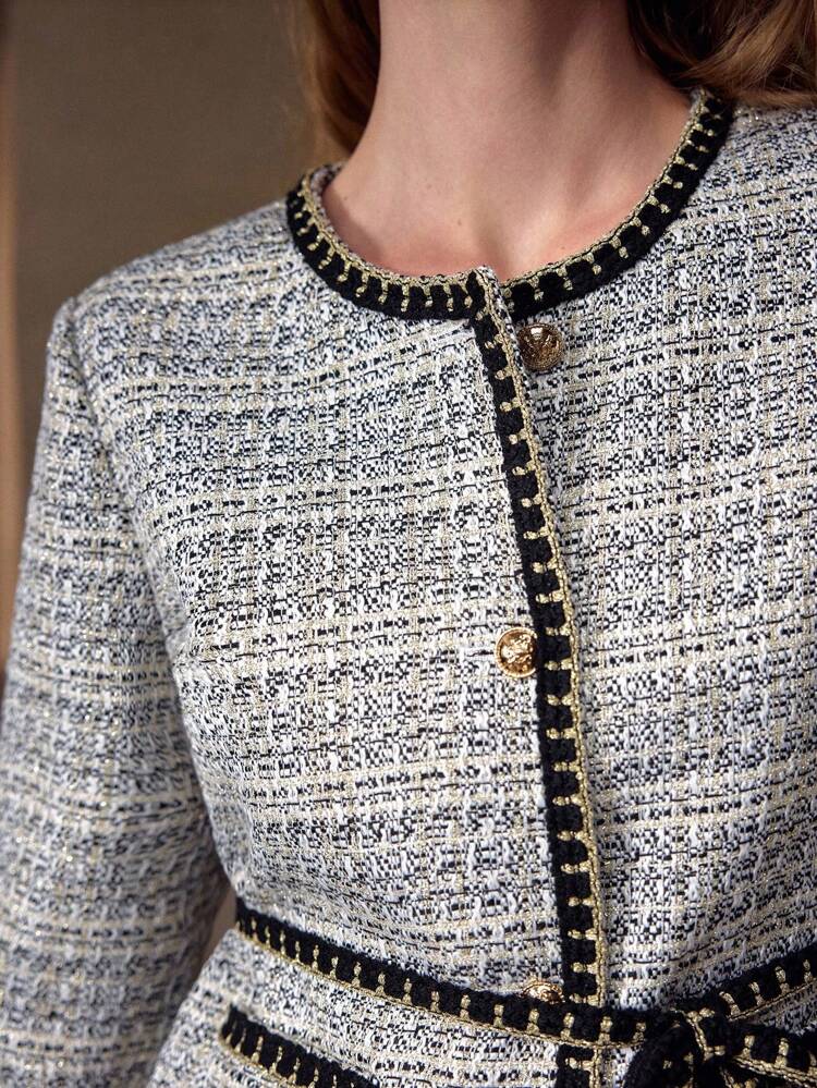 CHAQUETA LIGERA CON BOTONES DE TWEED