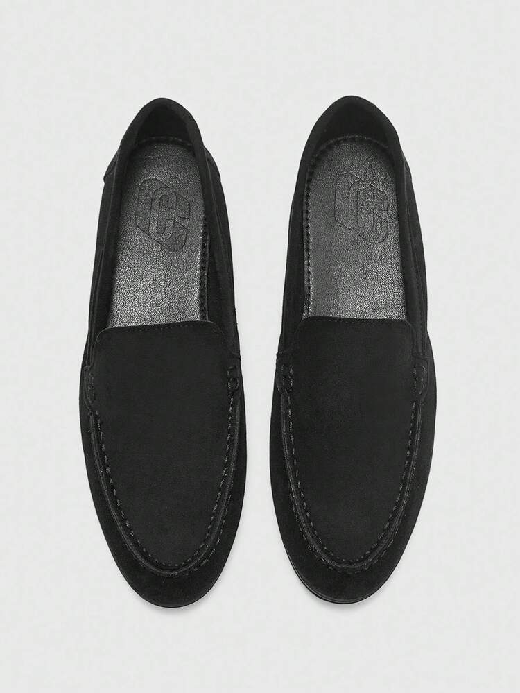 CUCCOO BIZCHIC Women's Fashion Black Suede Comfortable Casual Loafers Flats, Shoes Suitable For Outdoor, Commuting, Work, Daily Wear, Versatile For Christmas Spring Shoes