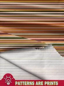 SHEIN LUNE 2件套休闲简约心形条纹纹理女士半身裙，夏季假日