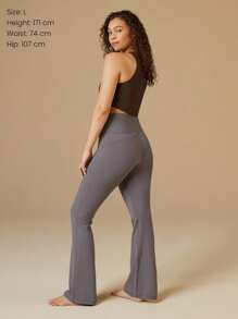 GLOWMODE 31" FeatherFit™ Ultra-High-Waisted Curved Seam Flared Leggings Pants Low Impact Yoga Daily