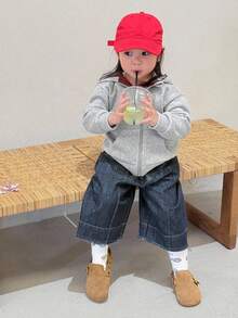 DAZY Baby Girl Colorblock Sweatshirt Casual Long Sleeve Sweatshirt, Spring/Autumn Toddler Girls Clothes - Grey - View 8